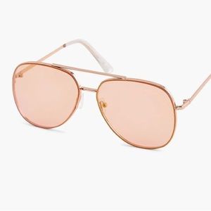 Rose Gold Aviator Sunglasses